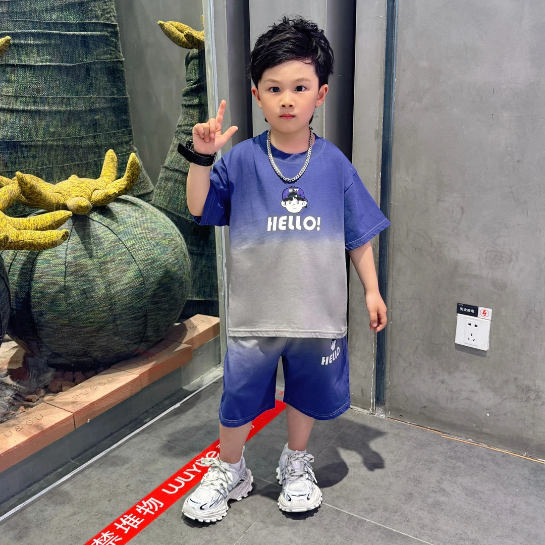 儿童服装男童夏季套装2025新款洋气男孩时髦宝宝夏天薄款衣服