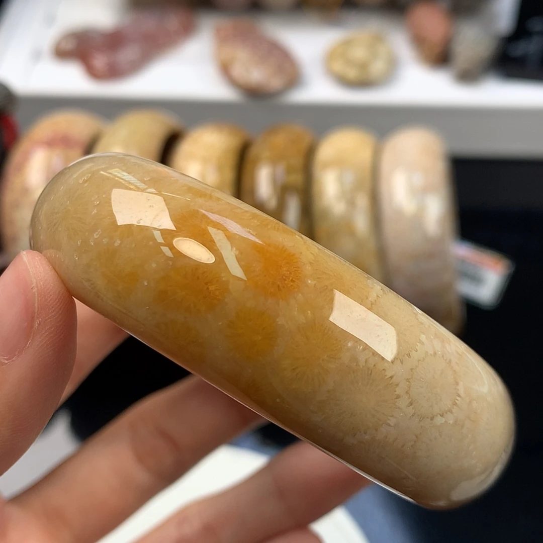 【闪购商品】硅化珊瑚（珊瑚玉）手镯未镶嵌手镯上新57.4（9号）