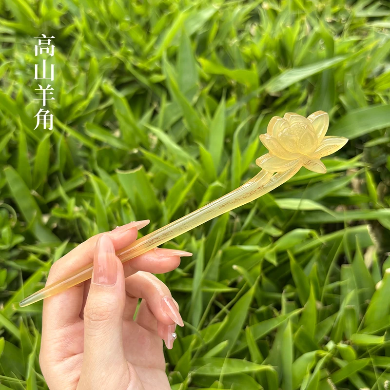 【簪子】高山羊角发簪古风头饰国潮时尚发饰盘发中国风精致发簪