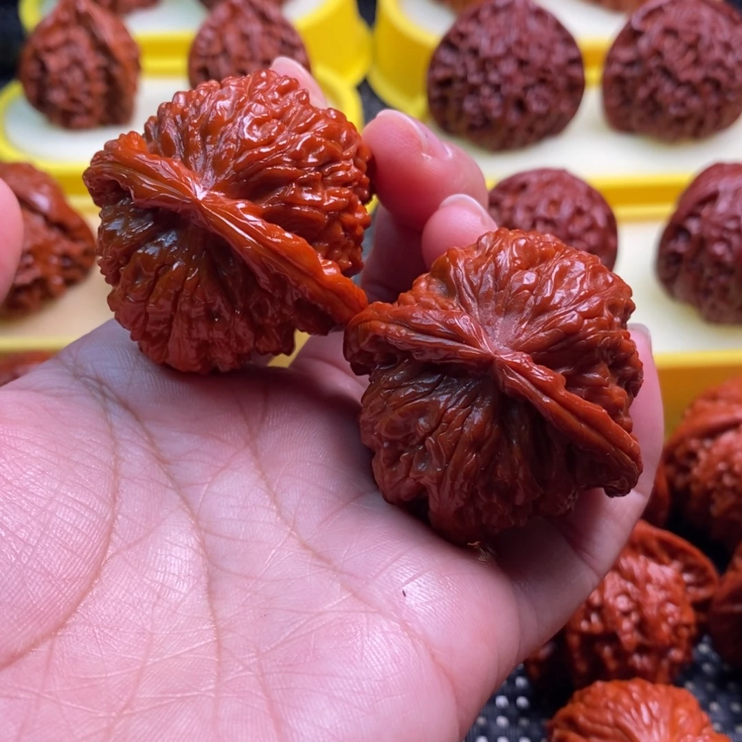 把件文玩核桃白狮子