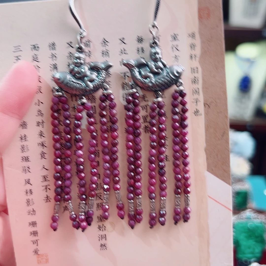 925银珐琅复古设计耳环