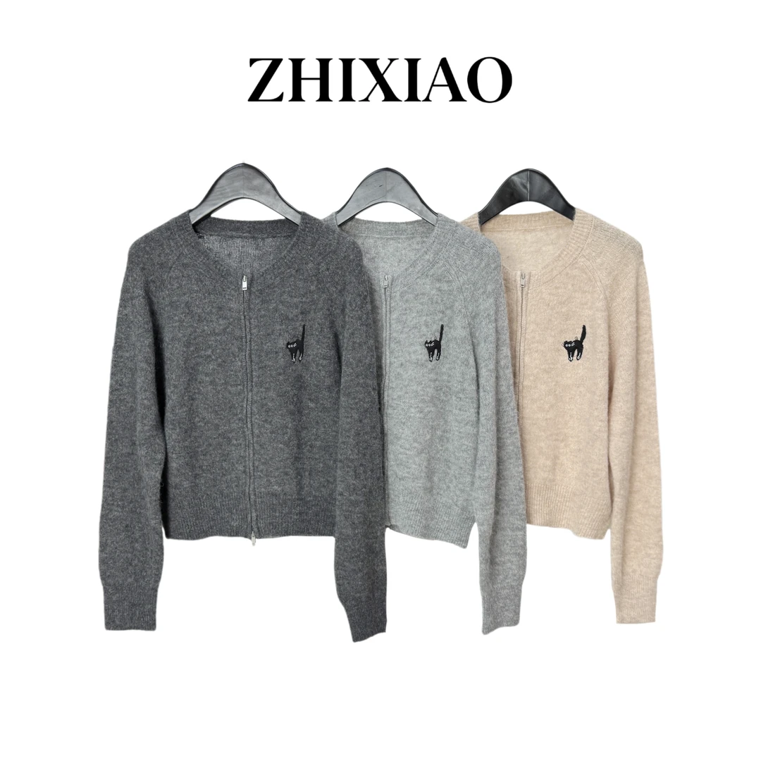 【ZHIXIAO】秋冬新款：刺绣拉链毛衣TR1036