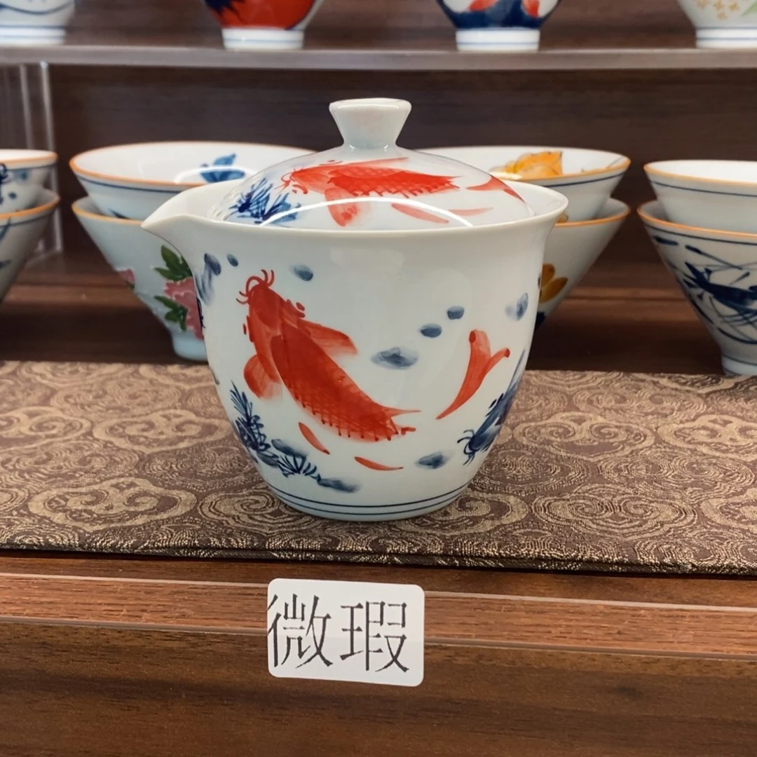 釉下彩老陶泥手工绘制