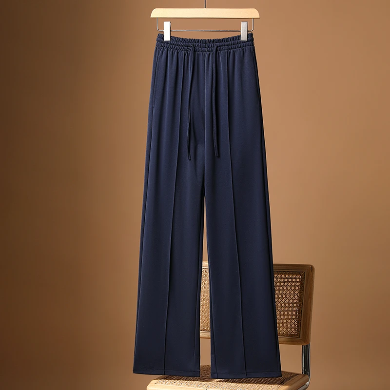 铜氨丝阔腿裤女2025新款直筒垂坠感大码胖mm夏季休闲薄款防晒裤子