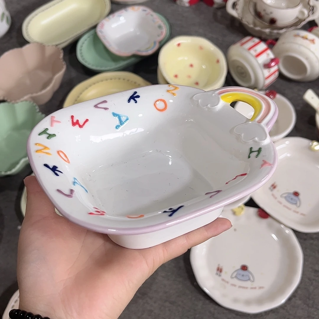 彩虹酸奶碗陶餐具