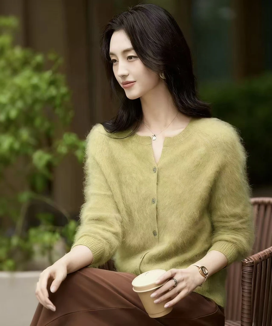 【大牛专属】 轻奢云雾感拉毛软糯小V领开衫