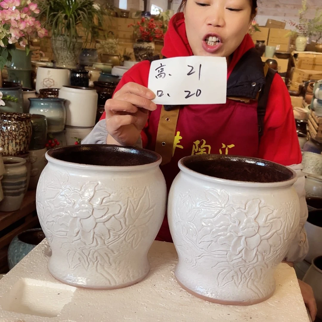 紫砂花盆高度21口径20