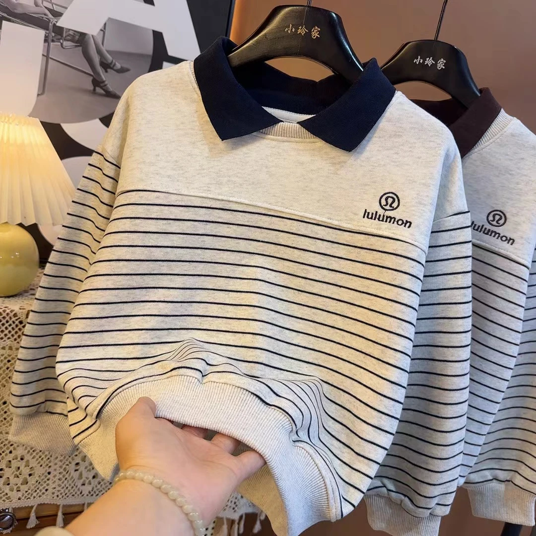 春秋POLO衫2025秋装新款儿童洋气休闲翻领卫衣S9513