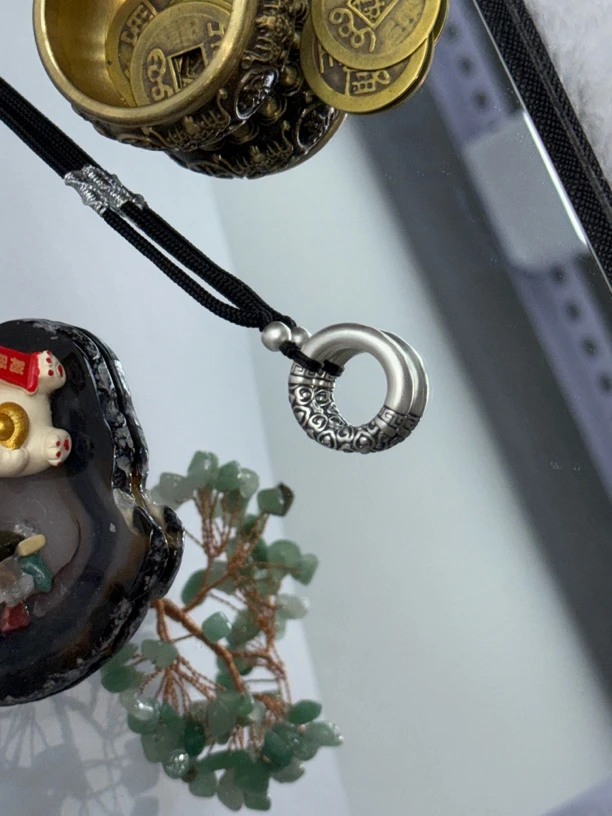 吊坠足银 足银999平安扣吊坠祥云圈