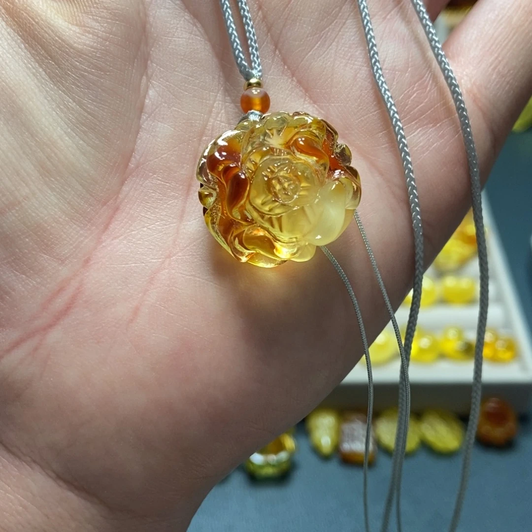 琥珀未镶嵌裸石天然琥珀蜜蜡吊坠