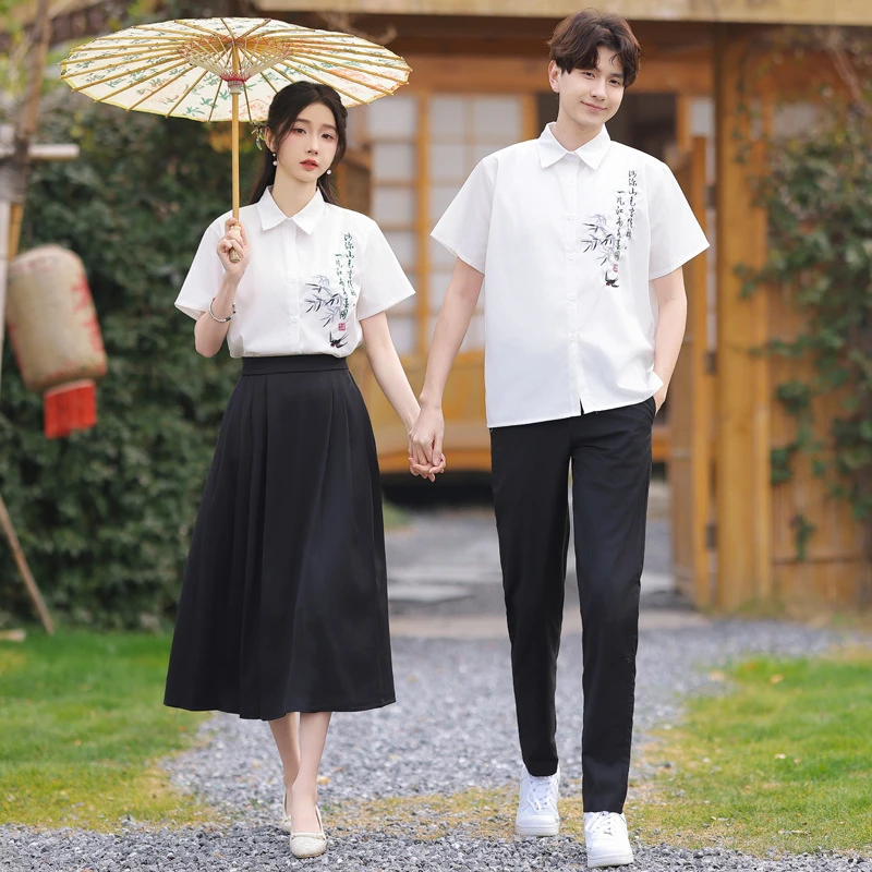 2025情侣装班服国风演出服学生朗诵合唱服新中式古典表春夏运动会