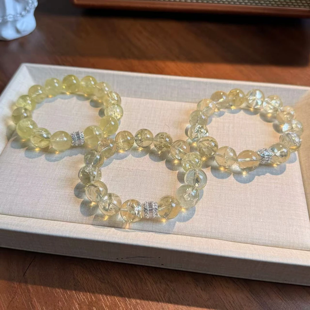 柠檬黄阿塞黄水晶粉水晶手串手链 颜色微差多样性发其一ZDD528