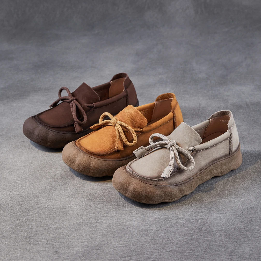 头层牛皮单鞋女软底2025新款秋百搭休闲板鞋手工真皮一脚蹬懒人鞋