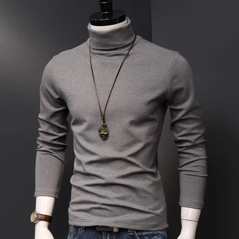 仓石一树高领打底衫内搭秋冬季加厚保暖纯棉长袖男士修身潮流上衣
