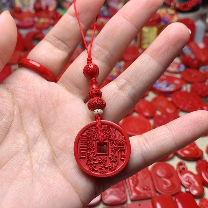 天然辰砂工艺品朱砂手机坠