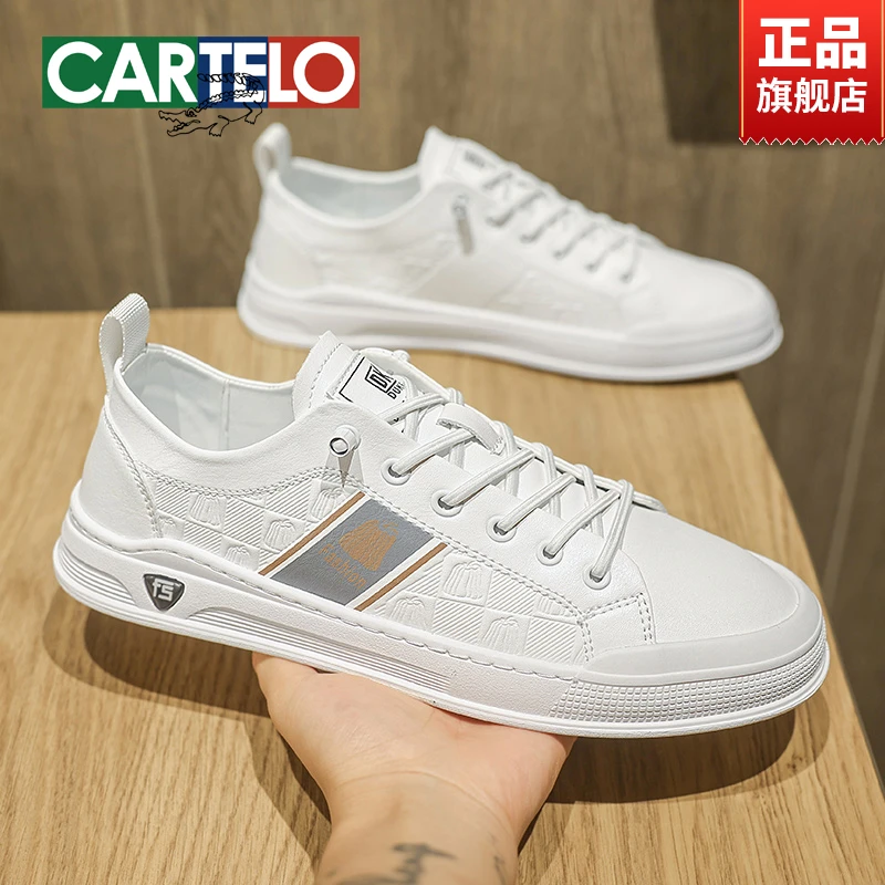 CARTELO/卡帝乐鳄鱼男鞋2025秋冬新款男士日常百搭软底休闲板鞋