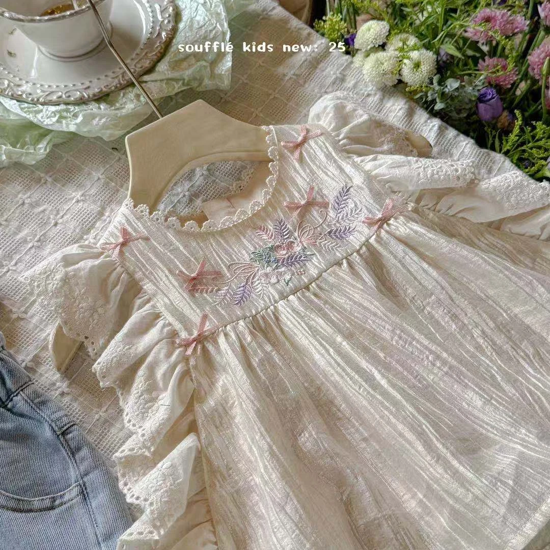 【丸子专属】女童T恤夏装2025新款薄款刺绣休闲短袖打底TS033