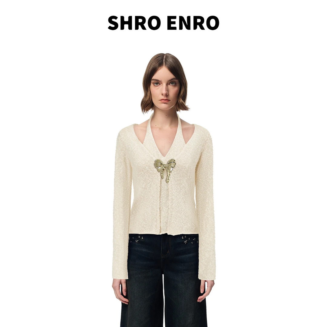SHRO ENRO 2026春季新款挂糯小众设计针织毛衫女上衣S62S12JL383S