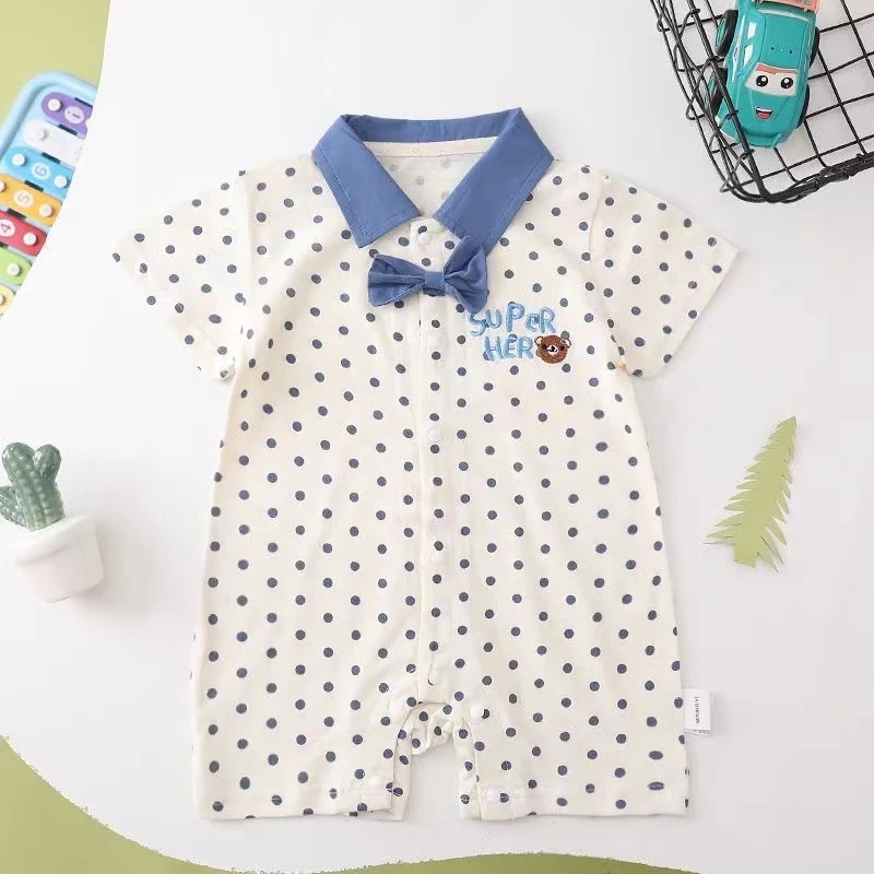 婴儿夏季短袖连体衣短袖宝宝哈衣新生儿爬服男女宝宝装婴儿外出服