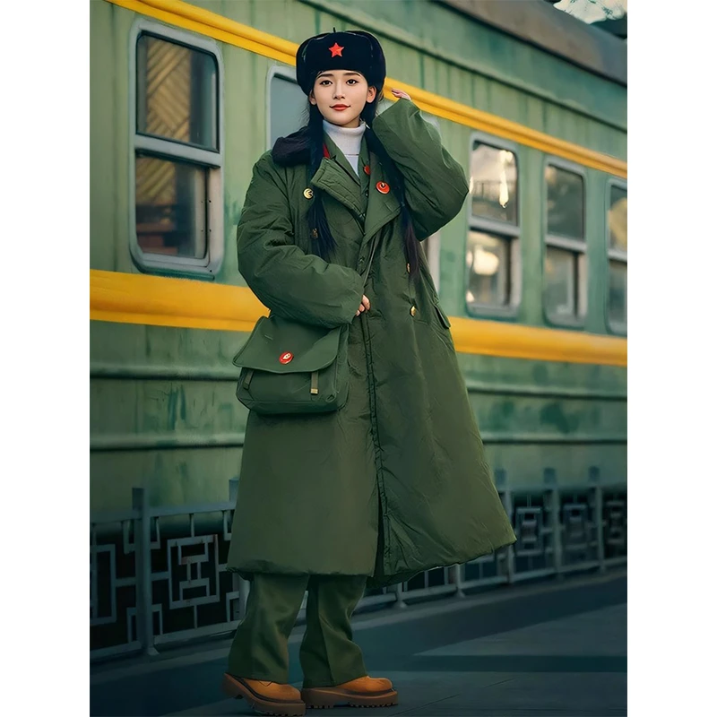 东北零下40度长款军大衣男款冬季加厚保暖棉衣外套潮牌棉袄少帅服