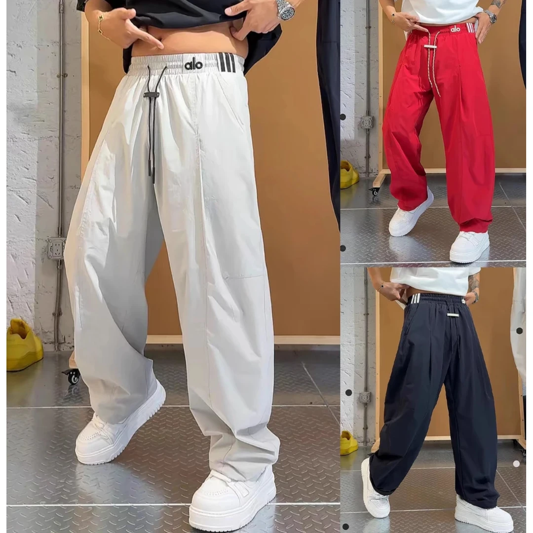 【语乐3店】6806冲孔透气户外运动裤撞色三织带弯刀裤夏季薄款长裤