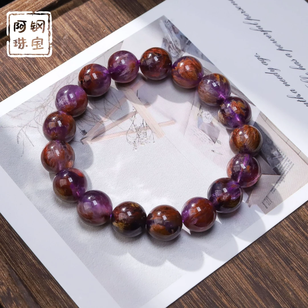 毕业满矿紫幽灵天然幽灵水晶手链手串五行补火-多样性发其一ZY166