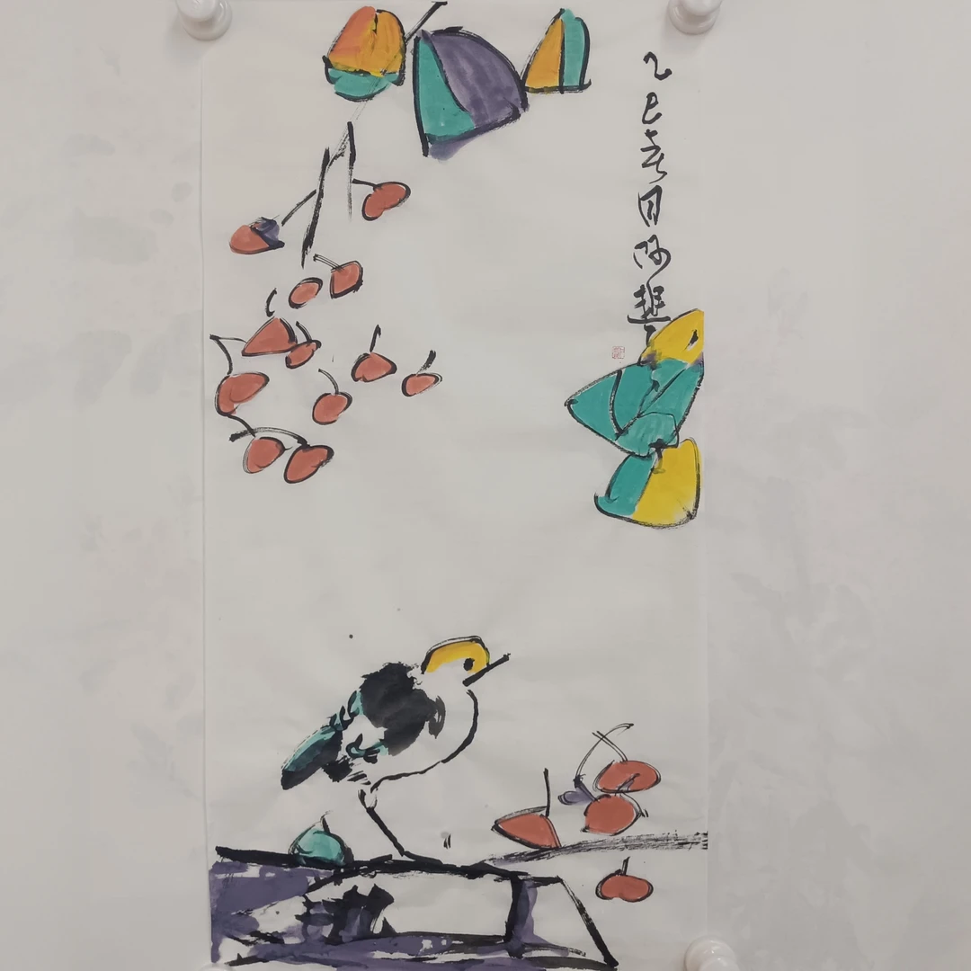 张大风艺术馆  骆梗枫手绘画作品68X33  03