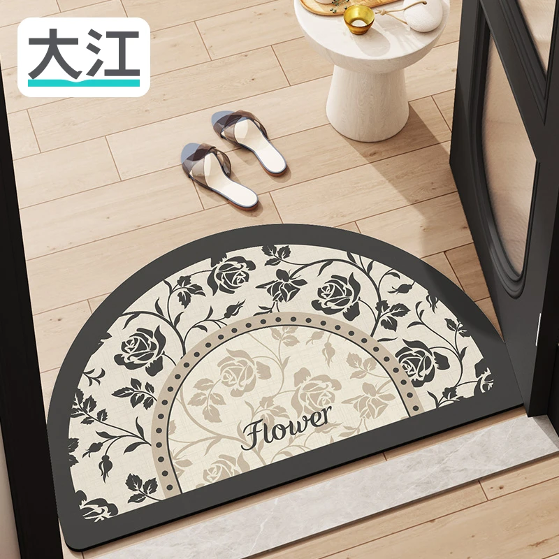 大江卫生间地垫吸水垫浴室家用厕所防滑垫洗手间脚垫轻奢暮色玫瑰