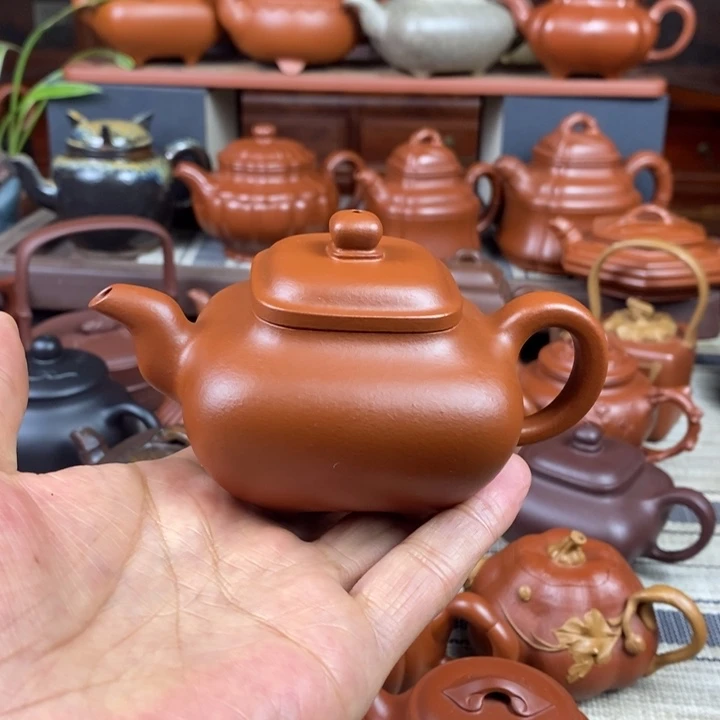 紫砂茶壶四方传炉160-220cc原矿赵庄朱泥特价