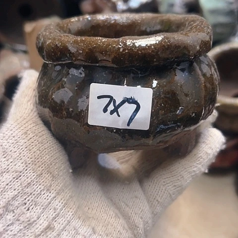 红陶粗陶花盆手工