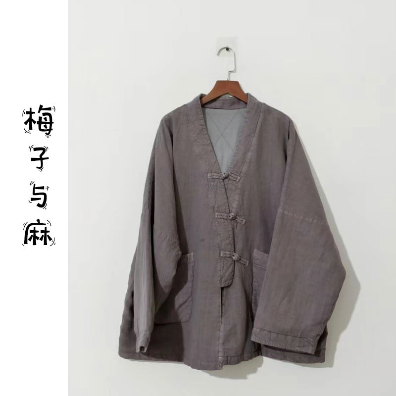 【大梅子推荐】设计款亚麻盘扣棉服MXA1134A（衣长70胸围135）