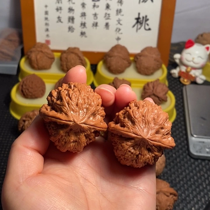 文玩核桃把件44平谷凹底