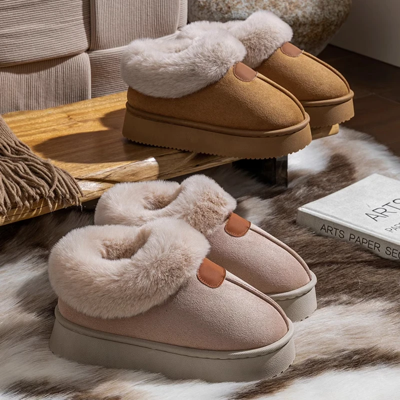雪地靴女款冬季2024新款室内家居包跟厚底保暖加绒加厚棉鞋女外穿
