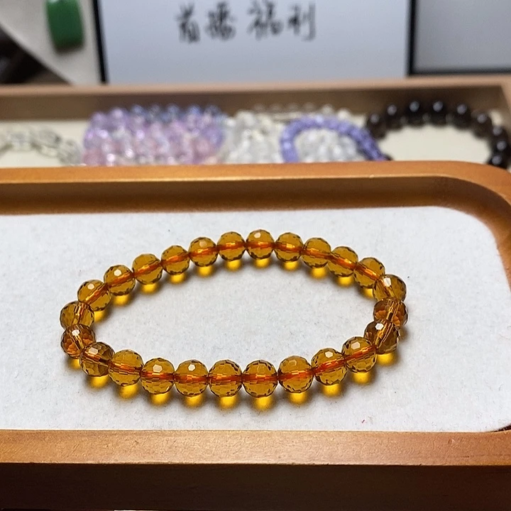 非金属卡8mm刻面老姜黄