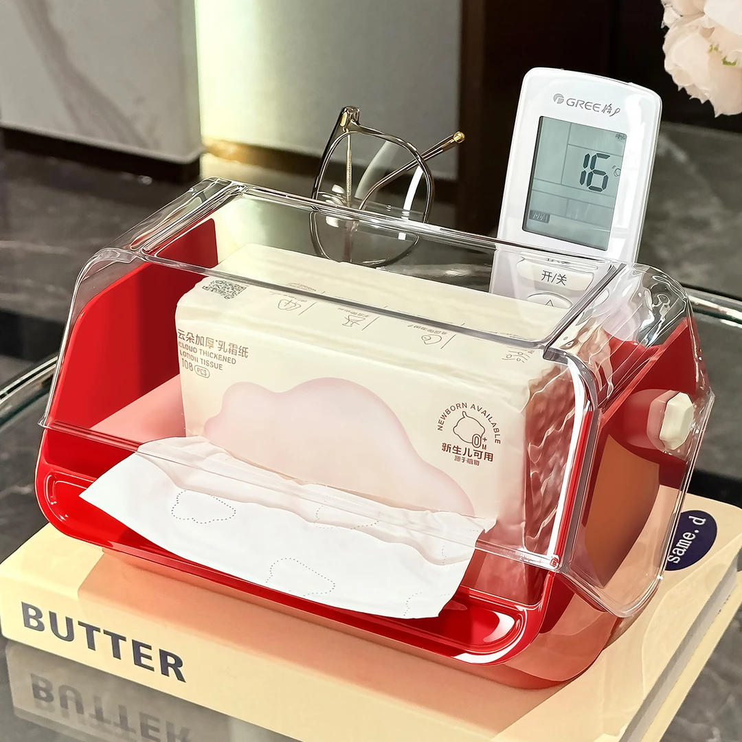 纸巾盒客厅家用抽纸盒多功能轻奢高档创意茶几遥控器收纳餐巾纸盒