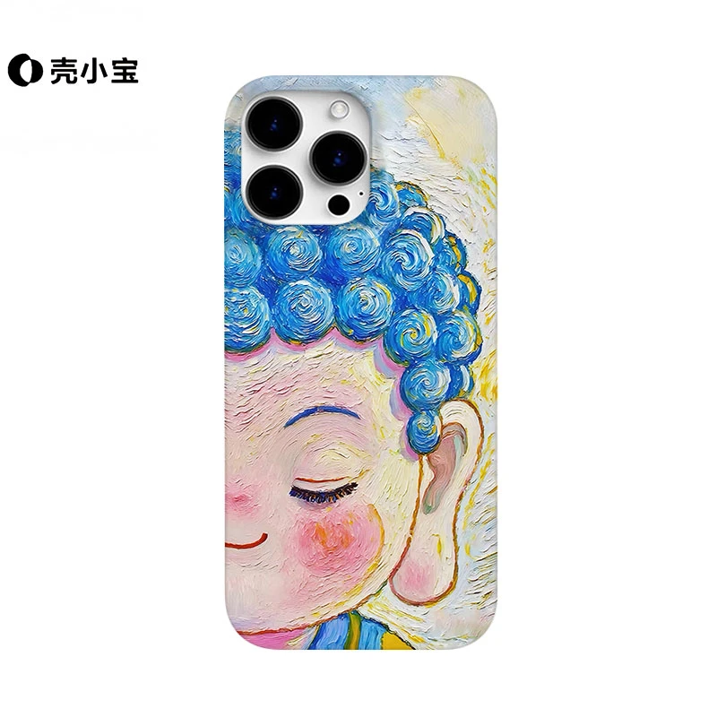 油画小佛适用苹果16pro手机壳15/14pro小众13pro趣味12pro/11可爱