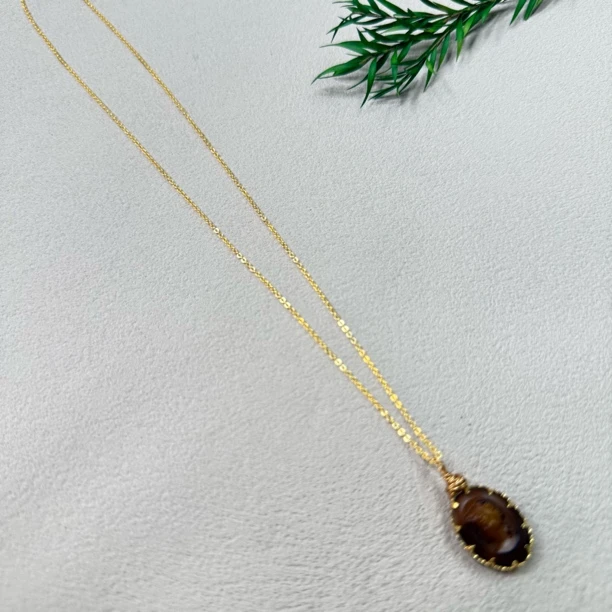 铜合金项链 【六六中古】孤品复古卡梅奥项链te2990链长45