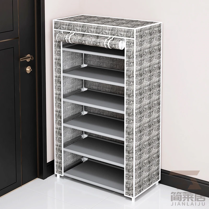 多层简易可自由拆装简约大容量鞋架家用防尘带布罩出租房收纳门口