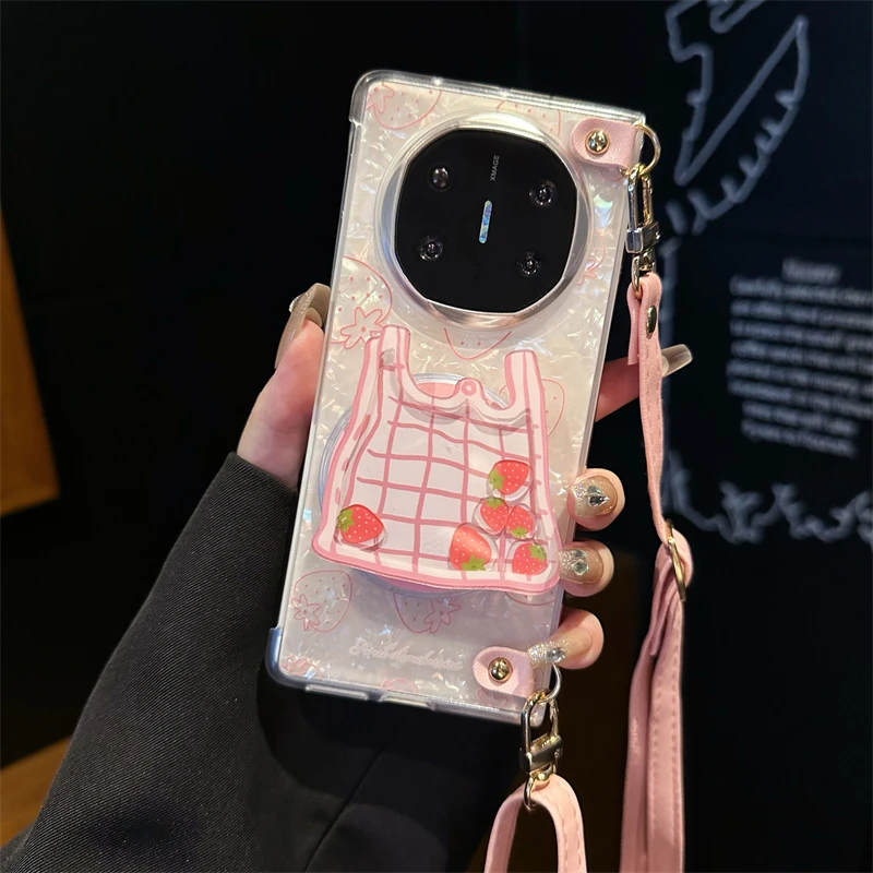 guyo适用于草莓支架华为matex6折叠手机壳matex5斜挎绳matex3手提