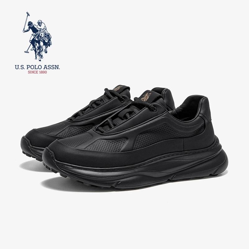 U,S.POLO ASSN.男鞋秋季潮流厚底增高减震黑武士老爹运动跑步鞋