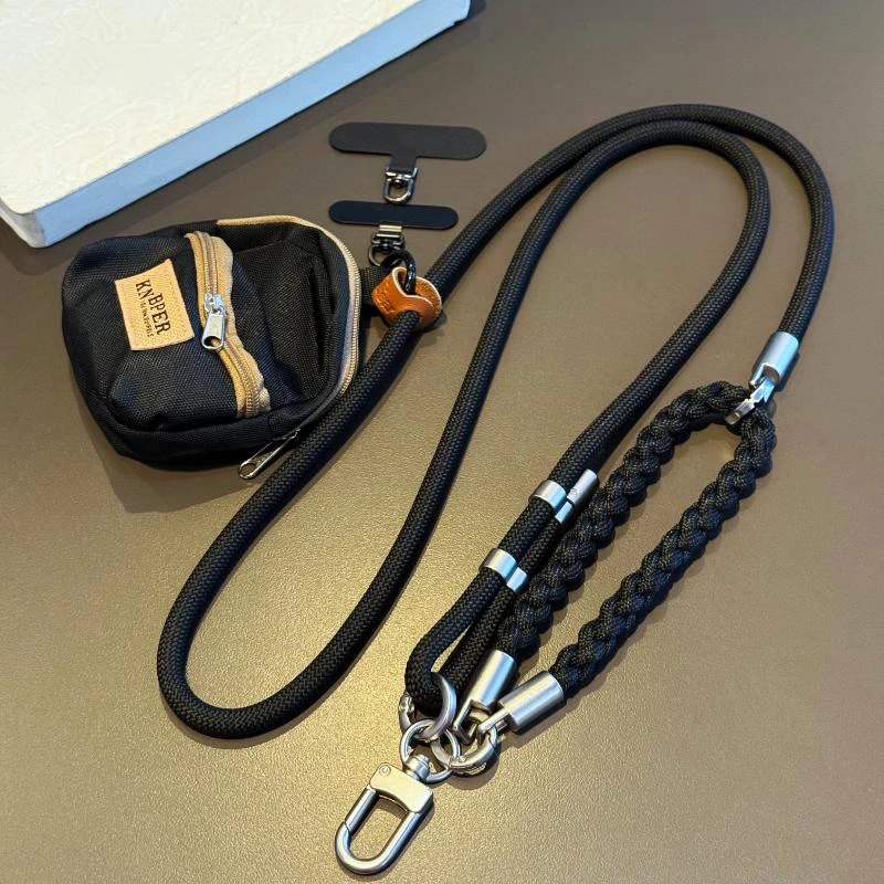 韩风个性手机挂绳斜跨可调节肩背挂脖旅游小耳机包腕带绳防丢挂链