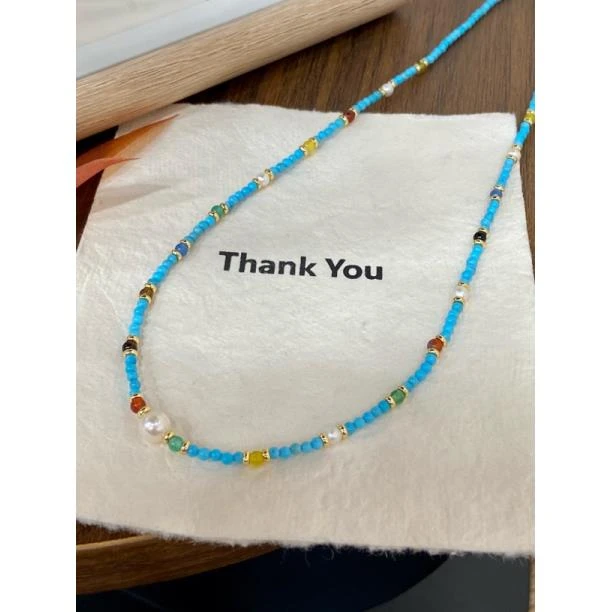 X081爱意满满  多巴胺色系松松淡水珍珠项链显白时尚款