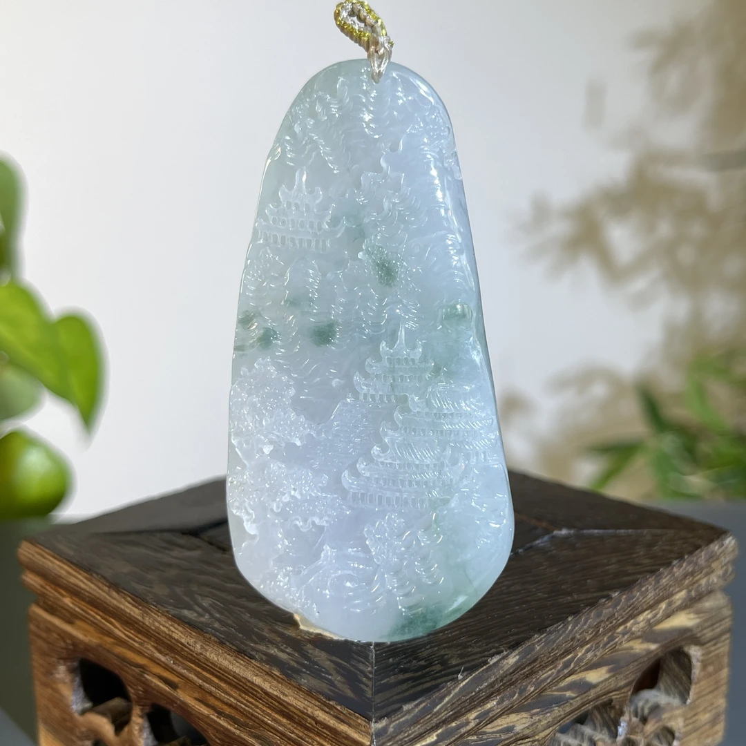 JCB13-115   天然缅甸A货翡翠   山水牌