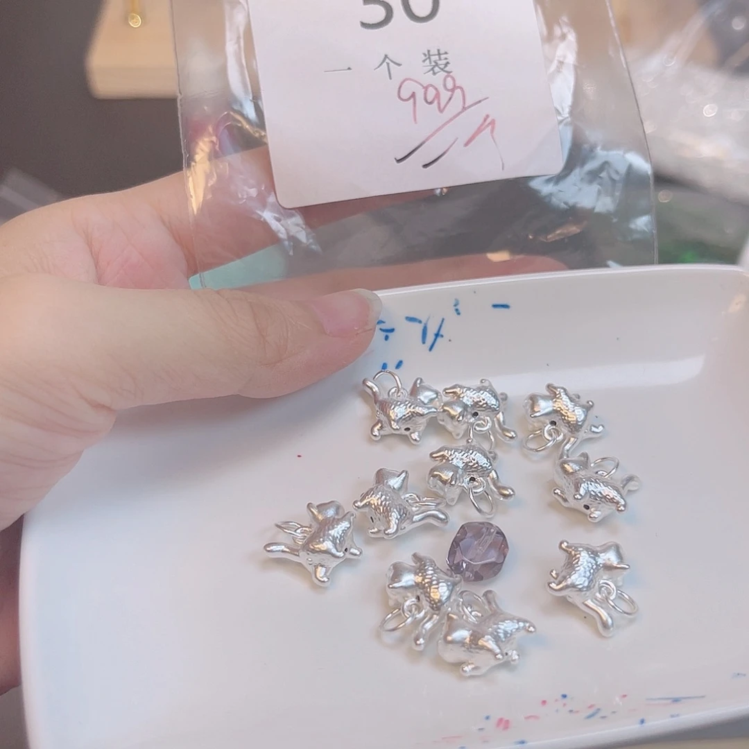 水晶珠宝半成品银S925镶嵌30 。