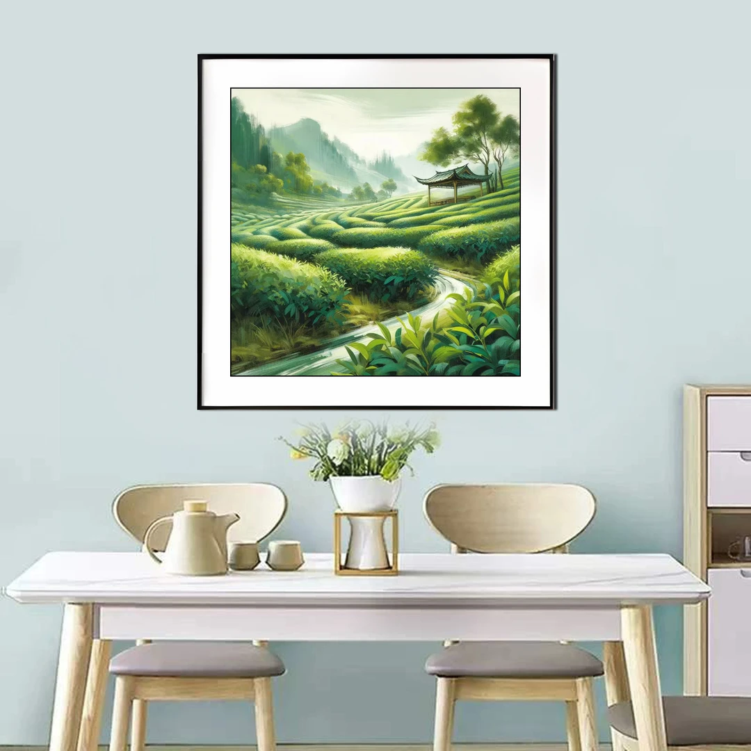 【新疆长绒棉双纱棉】6871茶香四溢十字绣大格60x60厘米满绣43色