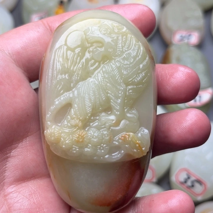 佳*石材方解石手把件