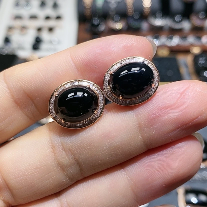 【闪购商品】翡翠18K金镶嵌耳饰G****?缅甸翡翠