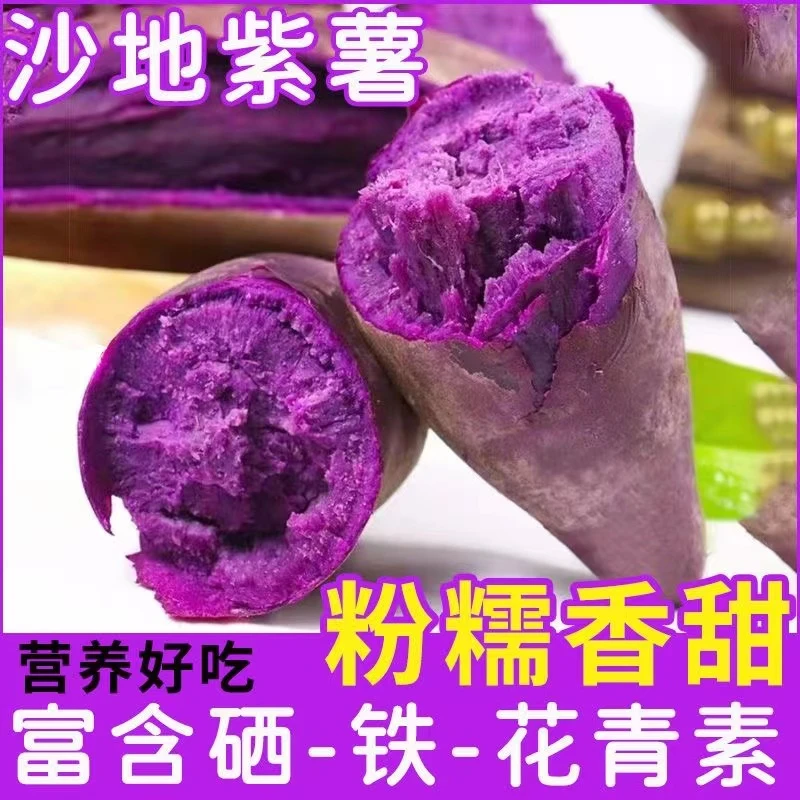 A湖北新鲜现挖紫薯紫罗兰红薯粉糯香甜地瓜4.5斤