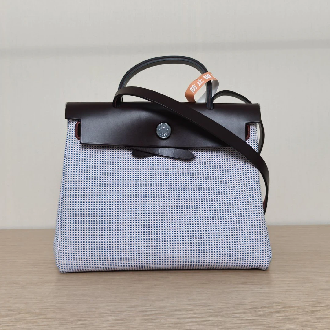 99新 Hermes/爱马仕 【娇】Herbag31马鞍红Hunter皮Z刻银扣 806880