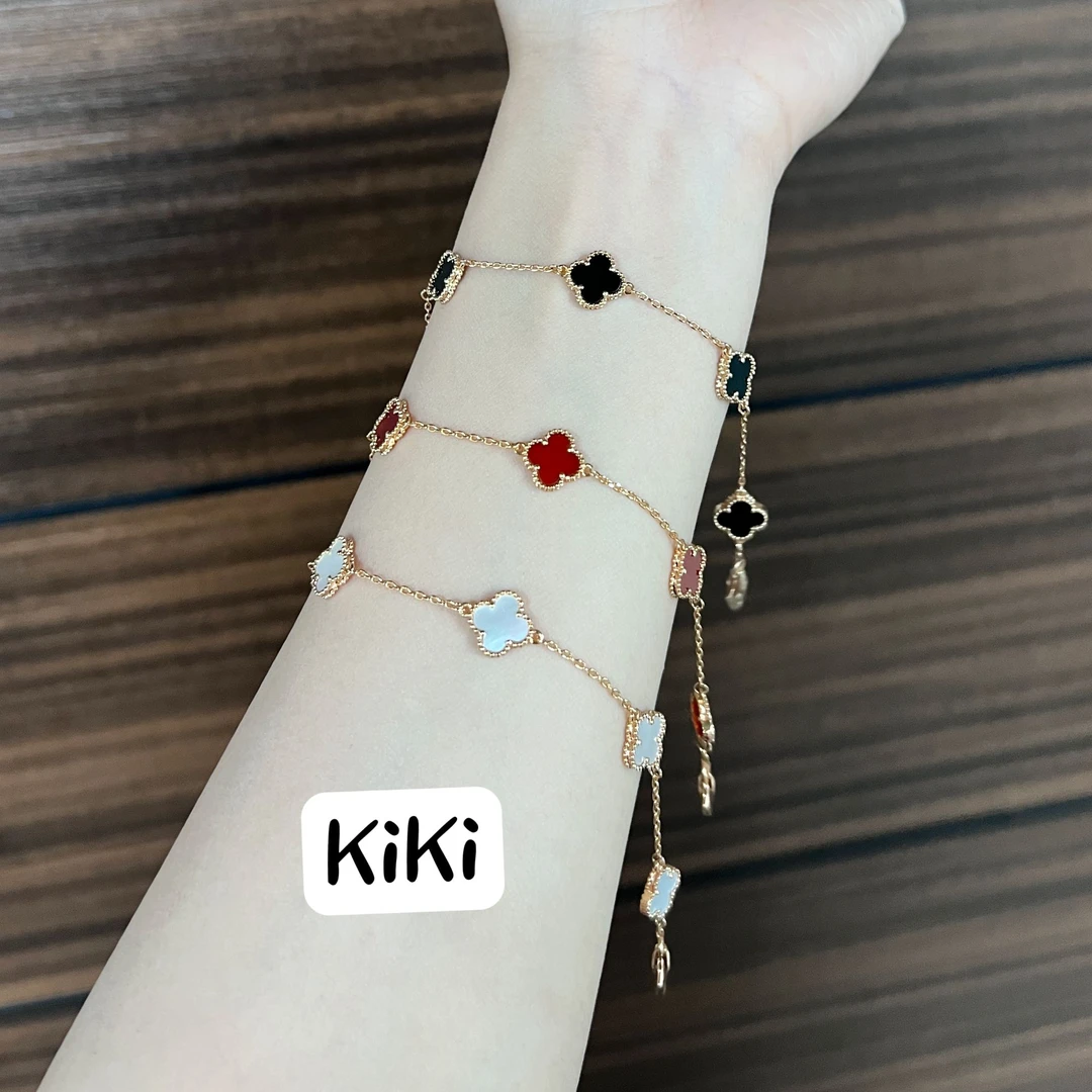 铜合金手链 经典迷你四叶草五花手链 三色